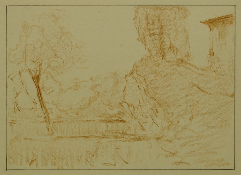 1955 ca. - Case e alberi nei pressi di Serrada